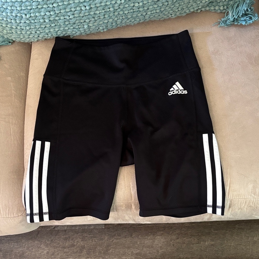 Adidas Women's Black and White Athletic Shorts